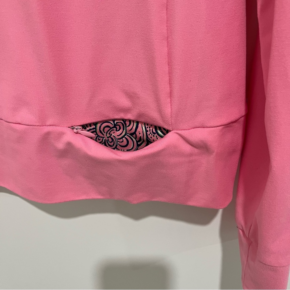Lilly Pulitzer Pink Half-Zip Pullover Long Sleeve Top size medium - Picture 2 of 8